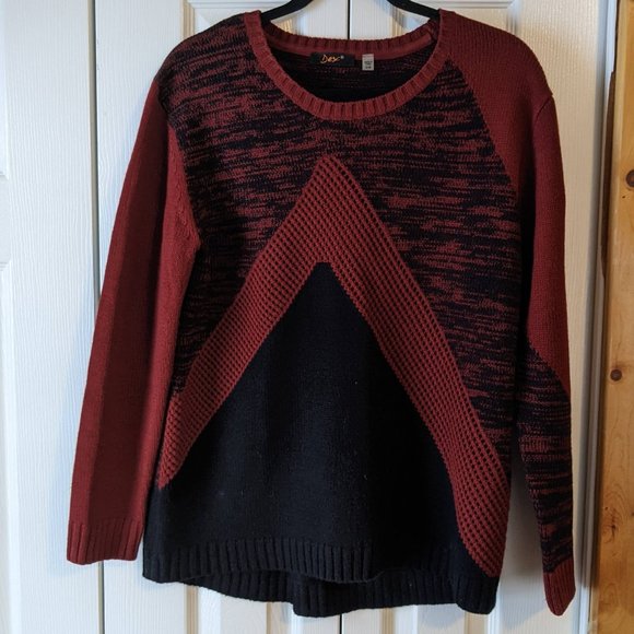 Dex Red and Black Knit Sweater sz XL - Picture 2 of 7